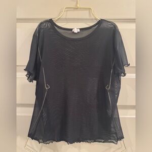 Garage Black Mesh Top
